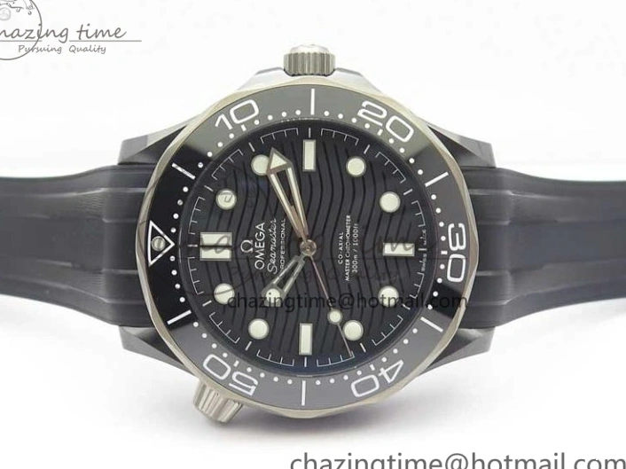 0130 Seamaster Diver 300M Real Ceramic Case VSF 1:1 Best Edition on Black Rubber Strap A8806 (Free Nato) SunProtective 7935